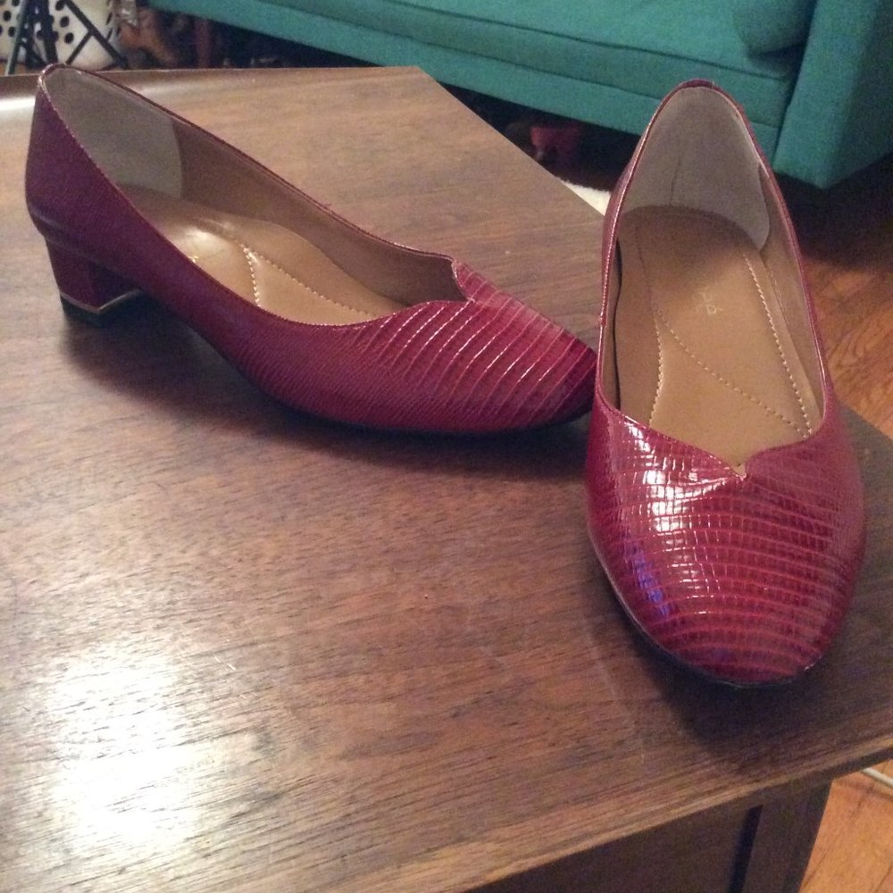 J. Reneé Bambalina Red Snakeskin Flats